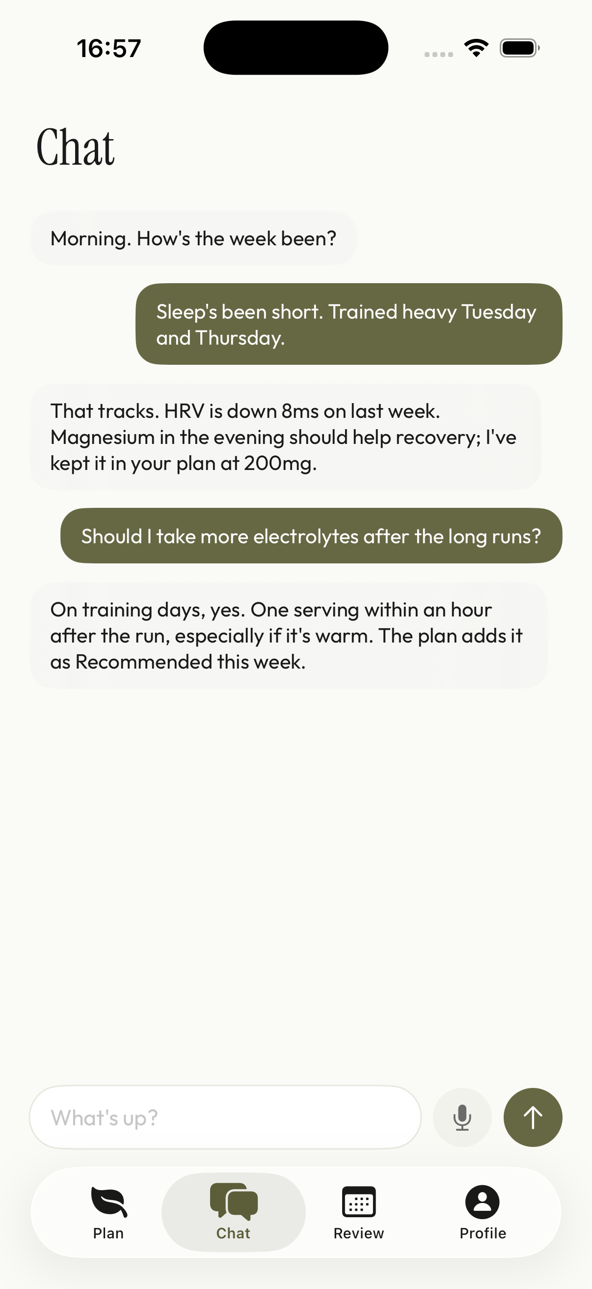 VitSync Chat tab
